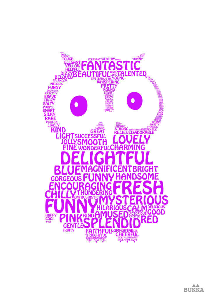 ugle-pink-plakat-poster-bukkadesign